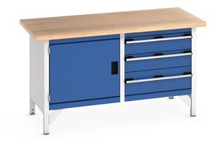 Bott Bench1500Wx750Dx840mmH - 1 Cupboard, 3 Drwrs & MPX Top 1500mm Wide Storage Benches 41002025.11v Gentian Blue (RAL5010) 41002025.24v Crimson Red (RAL3004) 41002025.19v Dark Grey (RAL7016) 41002025.16v Light Grey (RAL7035) 41002025.RAL Bespoke colour £ extra will be quoted